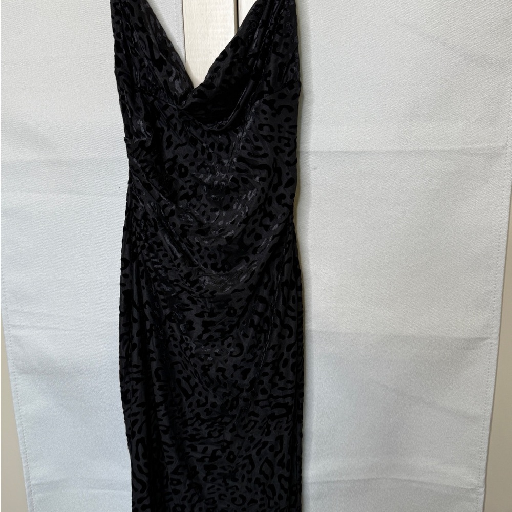 Katie May Black Leopard Strapless Dress